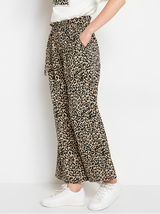 Loose fit leopard mønstrede bukser med bælte