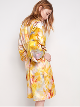 Mønstret satin kimono