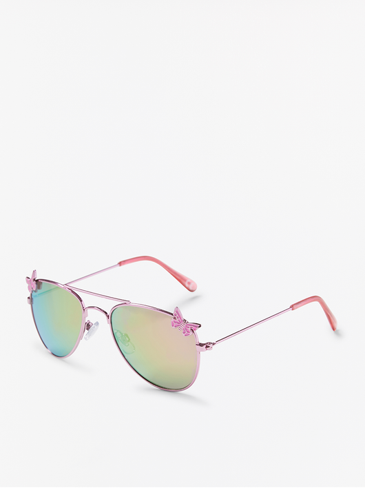 Solbriller med farvede glas og sommerfugle