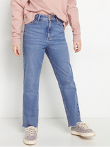 Wide fit high waist cropped jeans