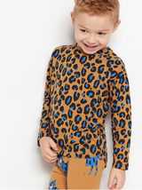 Brun leopard mønstret bluse