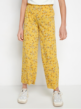 Wide gule bukser med blomster mønster