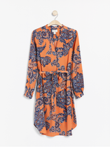 Orange kjole med paisley-print