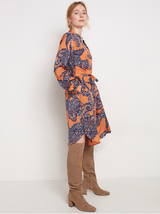 Orange kjole med paisley-print