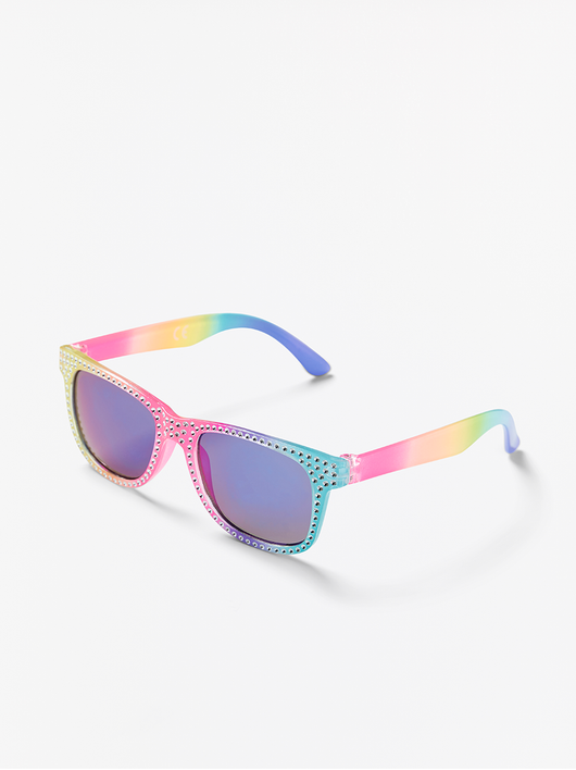 Regnbuefarvede solbriller med rhinestones