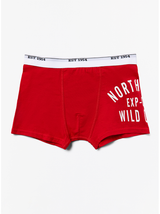 Røde boxer shorts med print