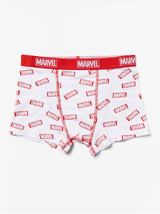 Hvide boxer shorts med Marvel mønstre