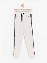 Hvide sweatpants med side striber