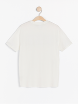 Hvid kortærmet t-shirt med 3D applikation