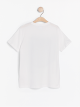 Hvid kortærmet t-shirt med sort print